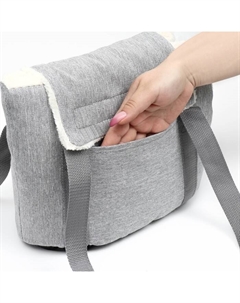 Сумка-переноска утеплённая WARM №1, с карманом, 35 х 16 х 25 см, серая Пижон