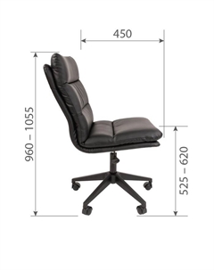 Кресло офисное для руководителя 919, без подлокотников, на колёсиках, экокожа, цвет чёрный Chairman