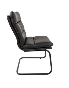 Кресло офисное для руководителя 919V, без подлокотников, на полозьях, экокожа, цвет чёрный Chairman