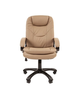 Кресло офисное для руководителя 668, с подголовником, с мягкими подлокотниками, экокожа, цвет бежевый Chairman