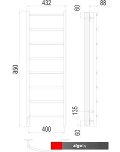 Полотенцесушитель Классик П8 400x850 L бп электро Terminus