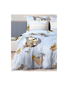 Комплект постельного белья Коты-Пираты. Поплин 1.5сп. 50x70 / 9182-1+9187-1 Ночь нежна