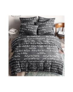 Комплект постельного белья Леттеринг 9734-4 Бязь 120гр. Евро Веселина