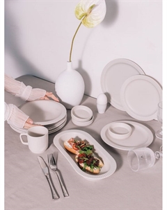 Блюдо Jarwah Lausanne, 31.7×14.5 см, фарфор, белое Magistro