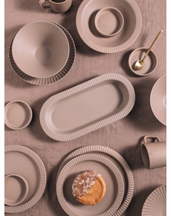 Блюдо Jarwah Lausanne, 32×15.5 см, фарфор, бежевое Magistro