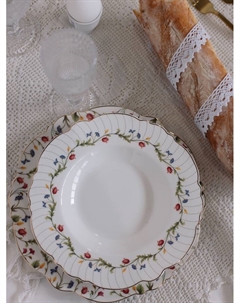 Тарелка глубокая WY Flowers song, 200 мл, d=21.5 см, фарфор, белая Wilson&young