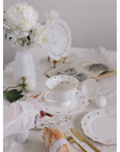 Чайная пара WY Flowers song, фарфор, 220 мл, белая Wilson&young