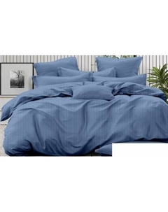 Постельное белье Полоса 1x1 16-4019 Евро-стандарт (голубой, сатин-страйп) Luxor