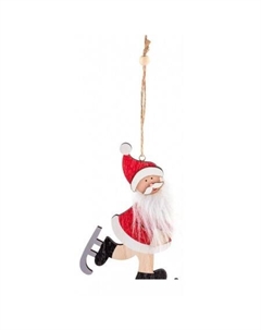 Елочная игрушка Санта на коньках SYMZPB-4423202 Волшебная страна