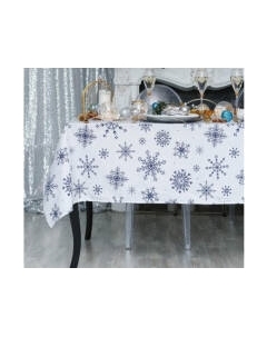 Скатерть Доляна Синие снежинки 146x220 / 4478736