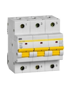 Выключатель автоматический IEK ВА47-100МА 3P 20А 10кА D / MVA43-3-020-D Iek