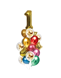 Воздушные шары, букет «День рождения – 1 год», цифра, набор 21 шт. Страна карнавалия