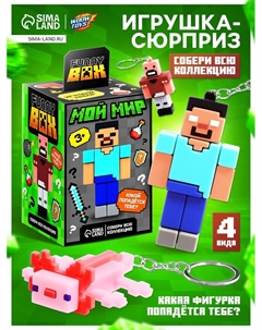 Игрушка - сюрприз Funny box «Мой мир»: детский брелок, наклейки Woow toys