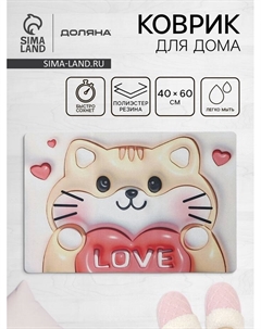 Коврик для дома Love, влаговпитывающий, 40×60 см Доляна