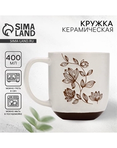 Кружка чайная керамическая «Цветочная поляна», 400 мл, ручная работа Dolce ceramo.
