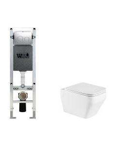 Унитаз подвесной с инсталляцией WeltWasser Amberg 350 ST+ Hofbach 041 GL-WT+ Amberg RD-MT CR Weltwasser