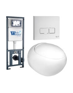 Унитаз подвесной с инсталляцией WeltWasser Marberg 410 + Jeckenbach 004 GL-WT + Mar 410 SE GL-WT Weltwasser