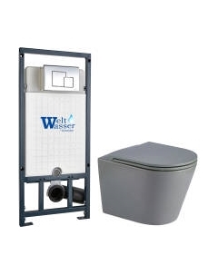 Унитаз подвесной с инсталляцией WeltWasser Marberg 507 + Salzbach 043 MT-GR + Mar 507 SE-CR Weltwasser