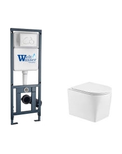 Унитаз подвесной с инсталляцией WeltWasser Marberg 410 + Nesenbach 004 GL-WT + Mar 410 RD-WT Weltwasser