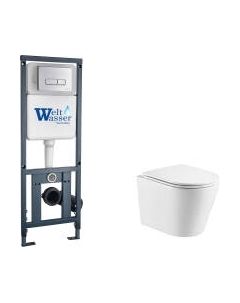Унитаз подвесной с инсталляцией WeltWasser Marberg 410 + Salzbach 043 GL-WT + Mar 410 SE CR Weltwasser
