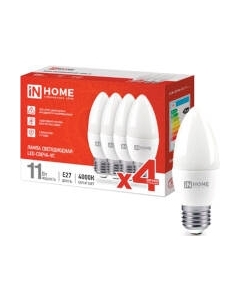 Лампа INhome LED-СВЕЧА-VC 11Вт 230В Е27 4000К 1050Лм / 4690612047812 Inhome