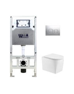 Унитаз подвесной с инсталляцией WeltWasser Amberg 506 ST + Nesenbach 004 GL-WT + Amberg RD-MT CR Weltwasser
