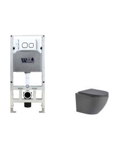 Унитаз подвесной с инсталляцией Amberg 506 ST + Merzbach 041 MT-GR + Amberg RD-WT Weltwasser