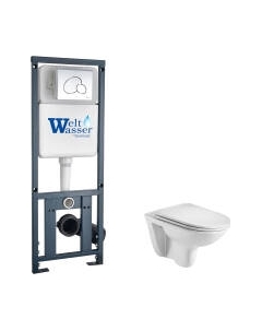 Унитаз подвесной с инсталляцией WeltWasser Marberg 410 + Baarbach 004 GL-WT + Mar 410 RD GL-WT Weltwasser