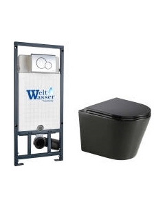 Унитаз подвесной с инсталляцией WeltWasser Marberg 507 + Salzbach 043 MT-BL + Mar 507 RD-CR Weltwasser