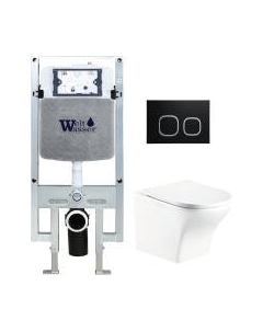 Унитаз подвесной с инсталляцией WeltWasser Amberg 497 ST+Odenbach 004 GL-WT+Amberg RD-BL Weltwasser