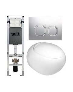 Унитаз подвесной с инсталляцией WeltWasser Amberg 350 ST + Jeckenbach 004 GL-WT + Amberg RD-MR CR Weltwasser