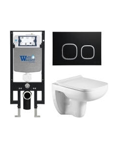 Унитаз подвесной с инсталляцией WeltWasser Amberg 497 + Kehlbach 004 GL-WT + Amberg RD-BL Weltwasser