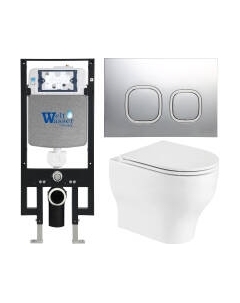 Унитаз подвесной с инсталляцией WeltWasser Amberg 497 + Erlenbach 004 GL-WT + Amberg RD-MT CR Weltwasser