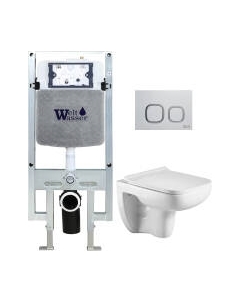 Унитаз подвесной с инсталляцией WeltWasser Amberg 497 ST+Kehlbach 004 GL-WT+Amberg RD-MT CR Weltwasser