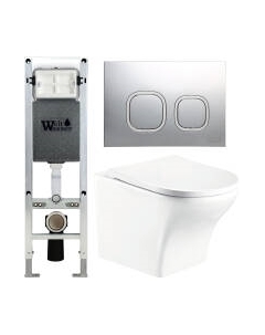 Унитаз подвесной с инсталляцией WeltWasser Amberg 350 ST + Odenbach 004 GL-WT + Amberg RD-MT CR Weltwasser