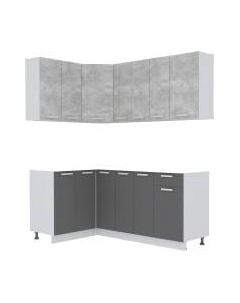 Кухонный гарнитур Интерлиния Мила Лайт 1.2x2.4 без столешницы