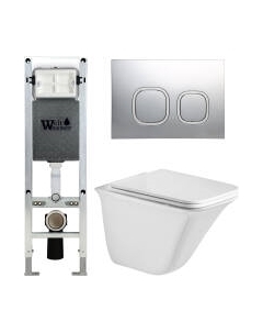 Унитаз подвесной с инсталляцией WeltWasser Amberg 350 ST + Rotbach 004 GL-WT + Amberg RD-CR Weltwasser