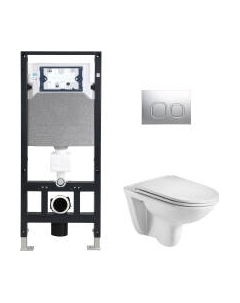 Унитаз подвесной с инсталляцией WeltWasser Amberg 506 + Baarbach 004 GL-WT + Amberg RD-CR Weltwasser