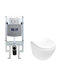 Унитаз подвесной с инсталляцией WeltWasser Amberg 497 ST + Merzbach 043 MT-WT + Amberg RD-MT CR Weltwasser