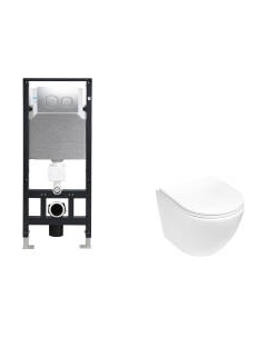 Унитаз подвесной с инсталляцией WeltWasser Amberg 506 + Merzbach 043 MT-WT + Amberg RD-CR Weltwasser