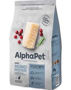Сухой корм для кошек Monoprotein с белой рыбой / 121351 Alphapet