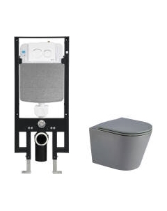 Унитаз подвесной с инсталляцией WeltWasser Amberg 497 + Salzbach 041 MT-GR + Amberg RD-WT Weltwasser