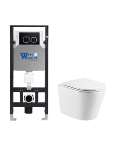 Унитаз подвесной с инсталляцией WeltWasser Amberg 506 + Salzbach 043 GL-WT + Amberg RD-BL Weltwasser