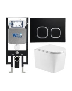 Унитаз подвесной с инсталляцией WeltWasser Amberg 497 + Nesenbach 004 GL-WT + Amberg RD-BL Weltwasser