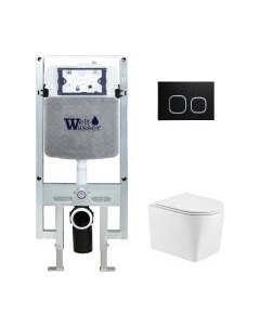 Унитаз подвесной с инсталляцией WeltWasser Amberg 497 ST + Nesenbach 004 GL-WT + Amberg RD-BL Weltwasser