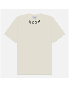Мужская футболка Brush Stroke Collar Logo Print Msgm