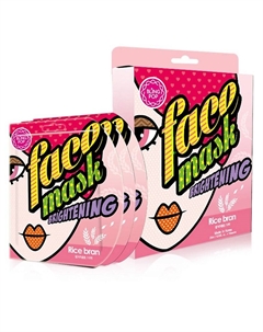 Маска для лица тканевая придающая сияние с рисовыми отрубями Brightening 25 Bling pop