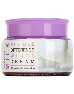 Крем для лица увлажняющий с протеинами молока Milk Visible Difference White Cream Farmstay