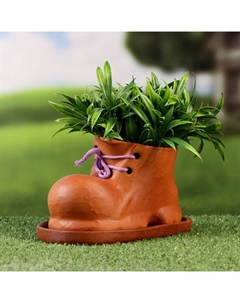 Фигурное кашпо "Башмак" коричневый 10*17см 204 Хорошие сувениры