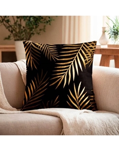 Чехол на подушку "Листья" 40 х 40 см, велюр Этель